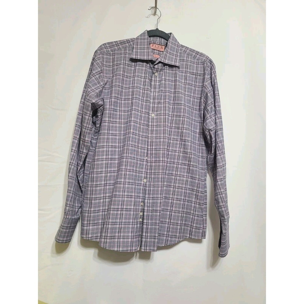 Thomas Pink Mens Dress Shirt 16/2. 41 Cm.Pink Slim Fit Long Sleeve Buttons